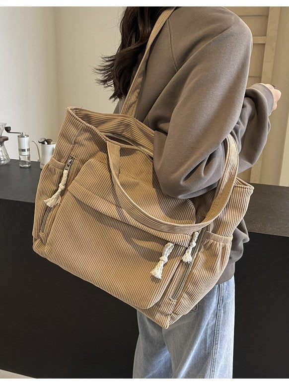 Simple corduroy tote bag