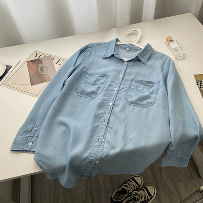 Retro Soft Cotton Lapel Shirt for Women