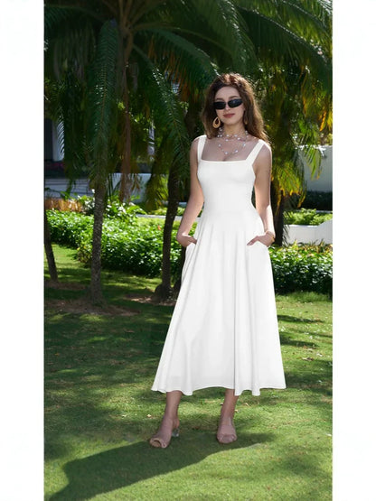 Elegant Long Sleeveless Dress
