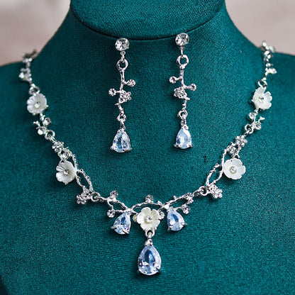 Bridal Zircon Necklace and Earrings