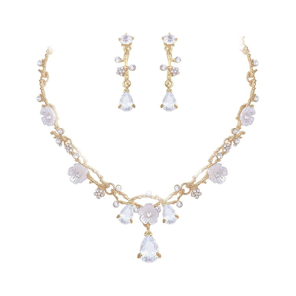 Bridal Zircon Necklace and Earrings