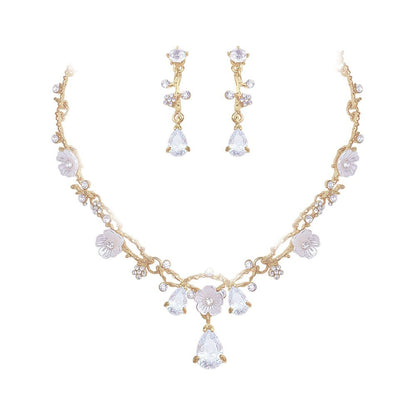 Bridal Zircon Necklace and Earrings