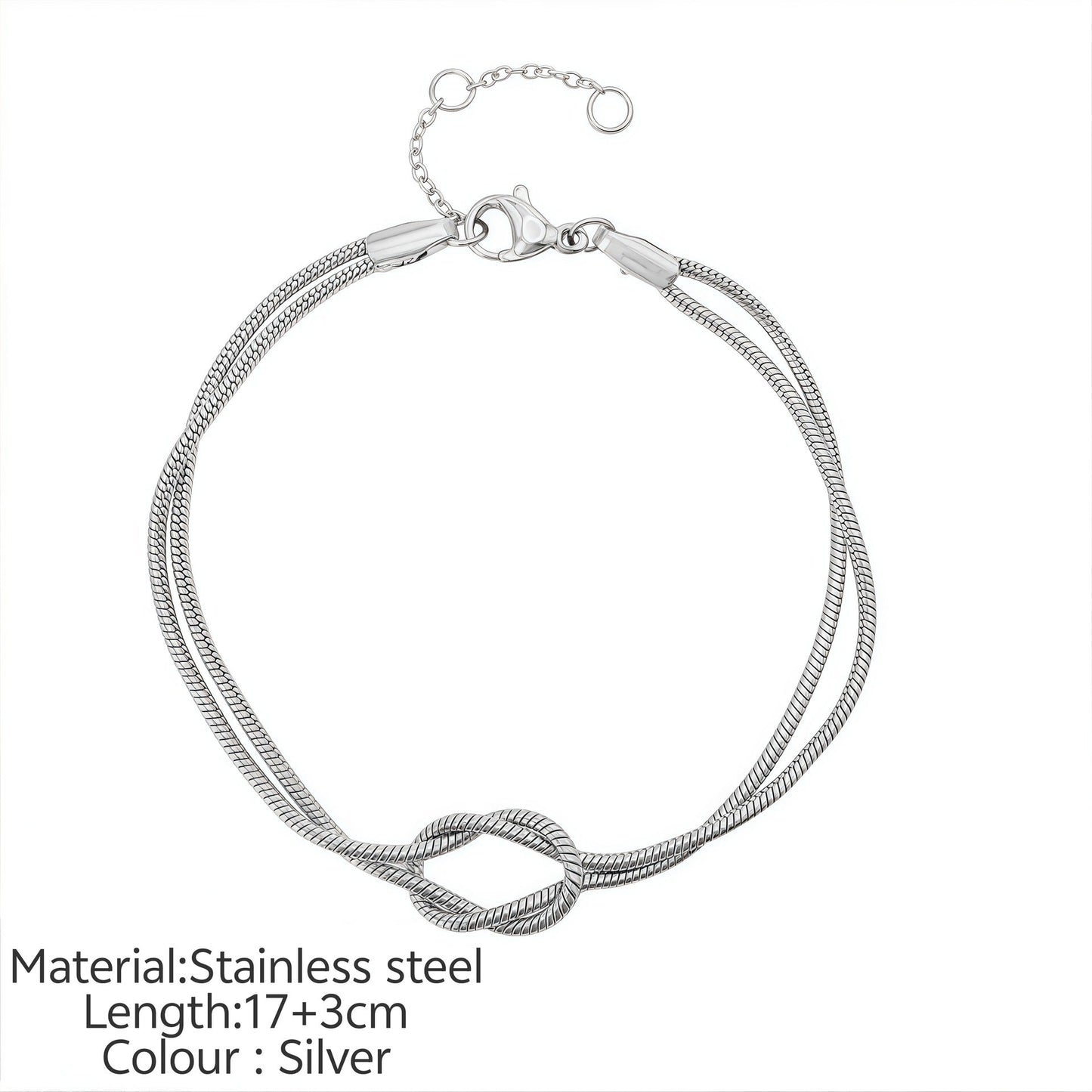 Simple Knotted Snake Bone Chain Stainless Steel Trendy Bracelet Drip Depot