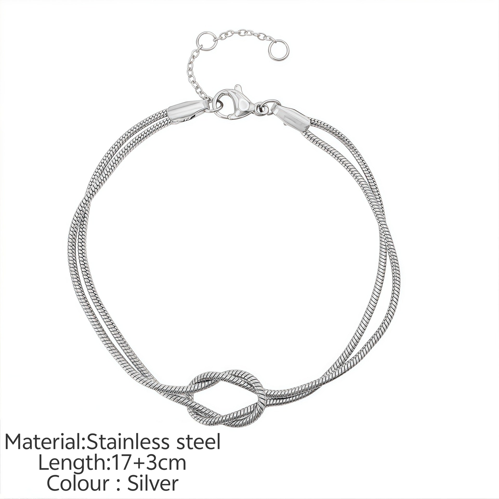 Simple Knotted Snake Bone Chain Stainless Steel Trendy Bracelet Drip Depot