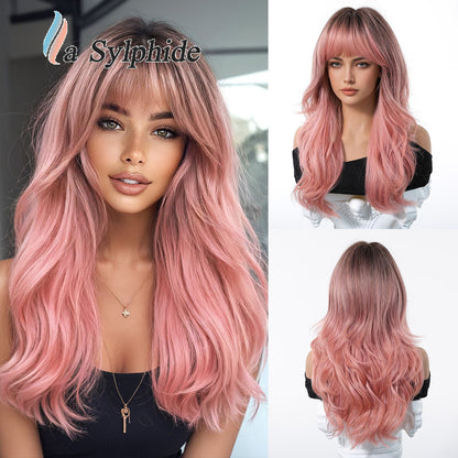Long Curly Synthetic Hair Wig with Gradient Colors 24inch
