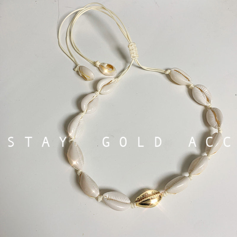 Adjustable Shell Choker Necklace