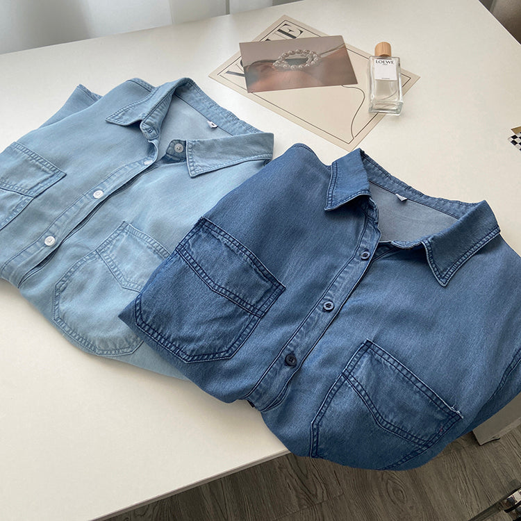 Retro Soft Cotton Lapel Shirt for Women