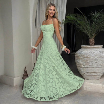 Elegant Lace Backless Evening Dress Drip Depot