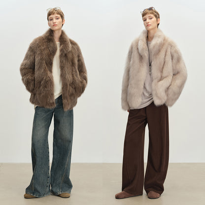 Mid-Length Imitation Fur Coat