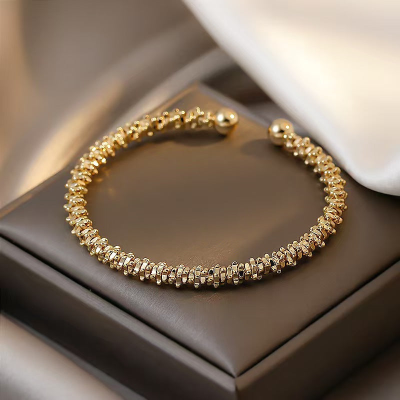Vintage Double Round Head Open Bracelet Drip Depot