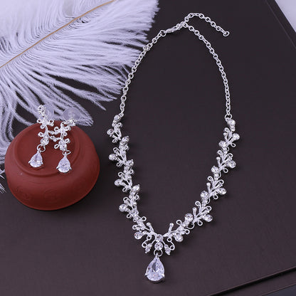 Bridal Zircon Necklace and Earrings Set