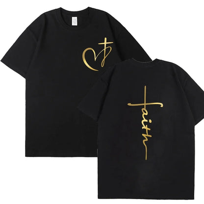 Womens Heart Print Cotton T-Shirt