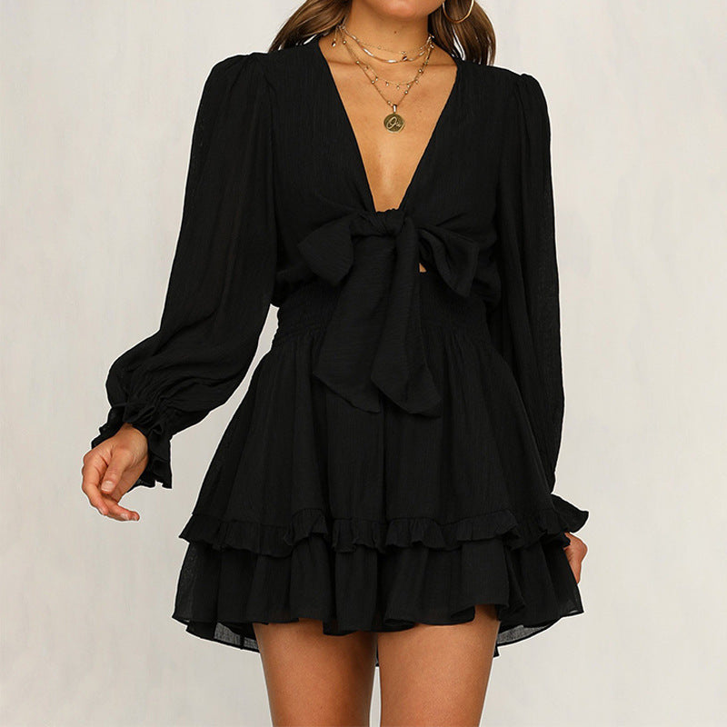 Puff-sleeve dress
