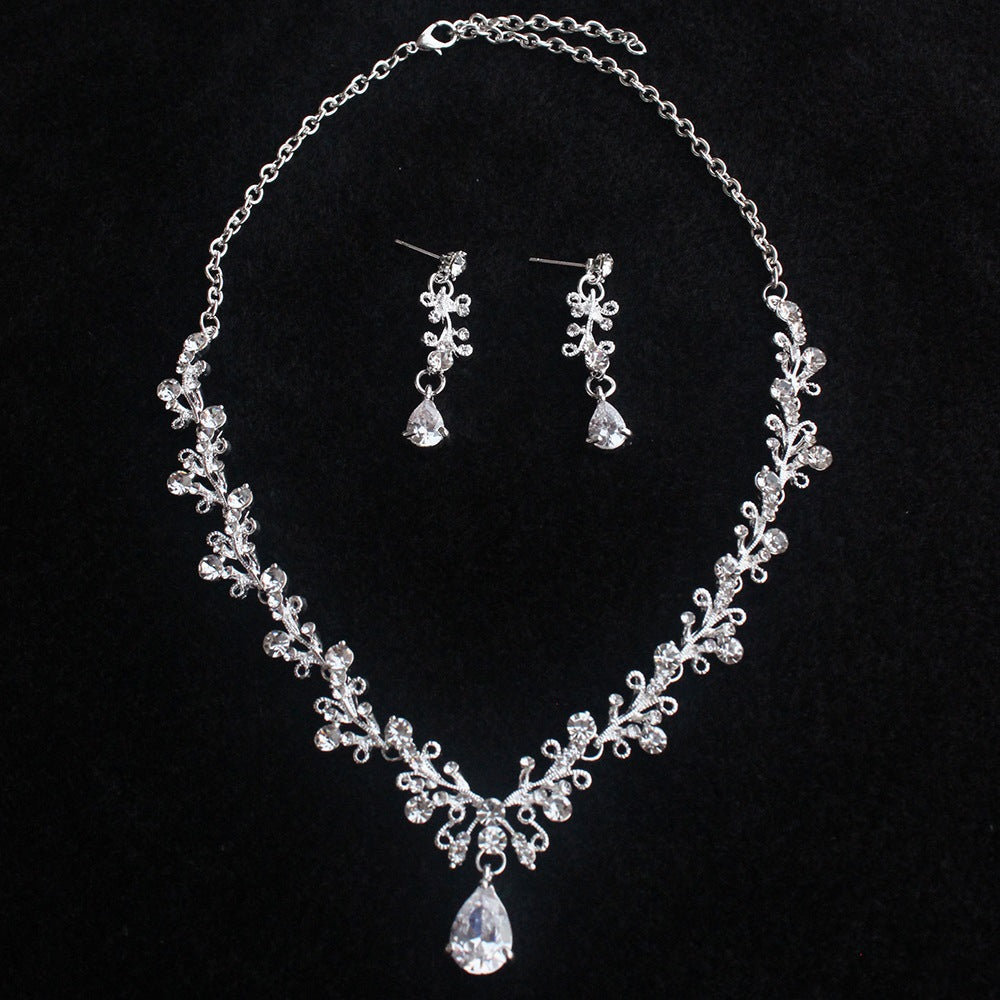 Bridal Zircon Necklace and Earrings Set