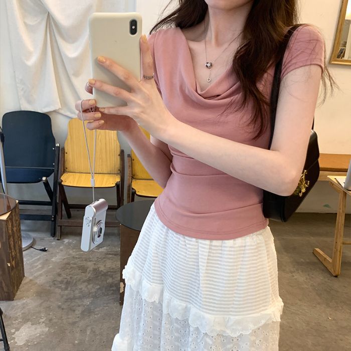 Off-Shoulder Slim-Fit T-Shirt