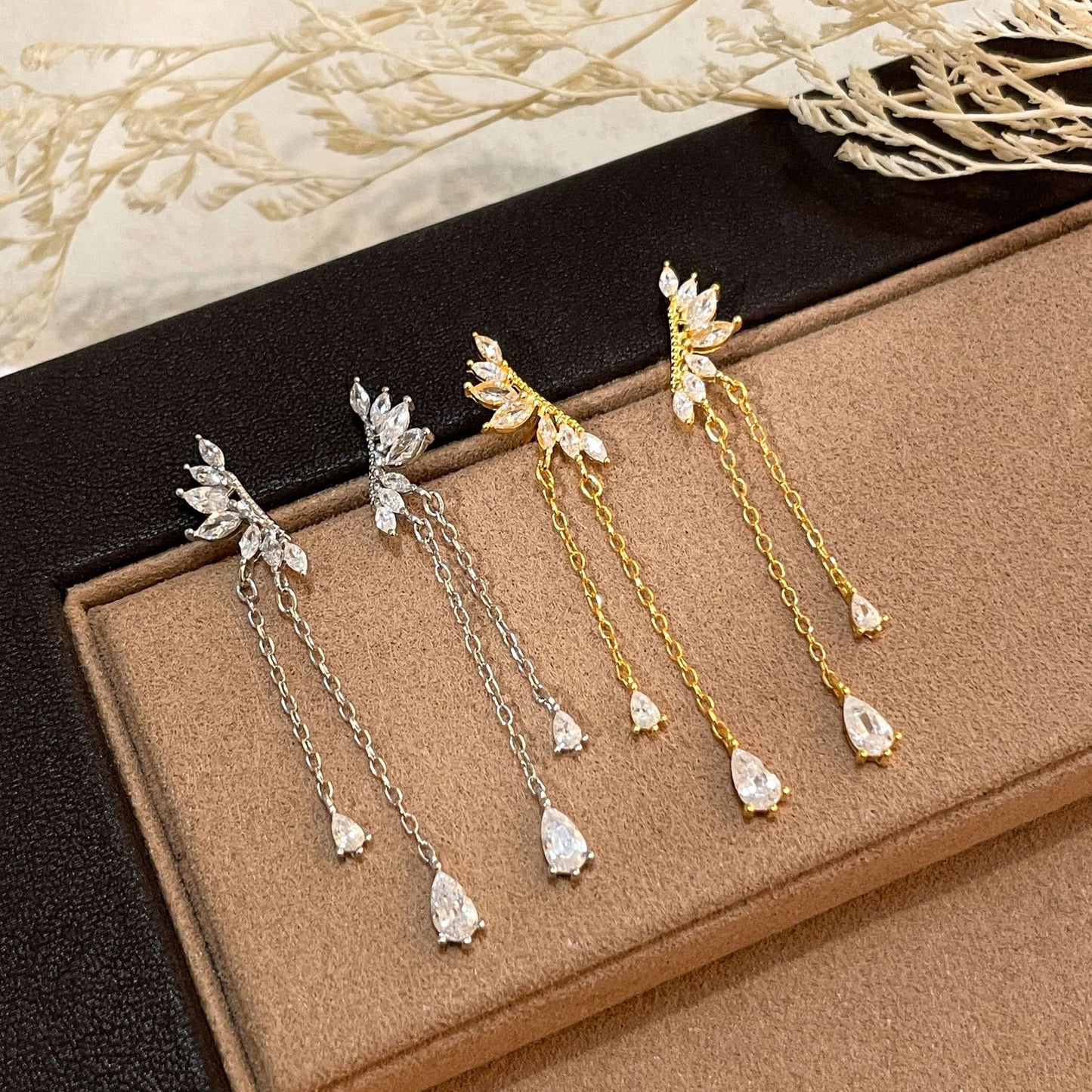 Wing Tassel Sterling Silver Earrings