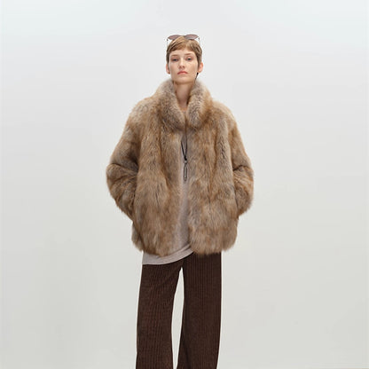Mid-Length Imitation Fur Coat