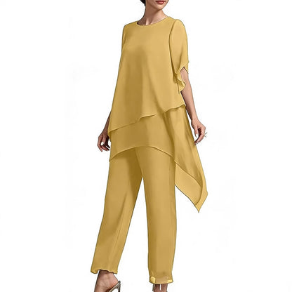 Elegant Chiffon Shirt and Pants Set