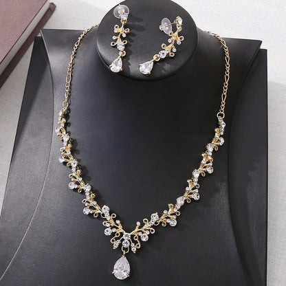 Bridal Zircon Necklace and Earrings Set