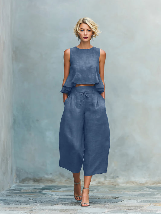 Linen Blend Two-Piece Set