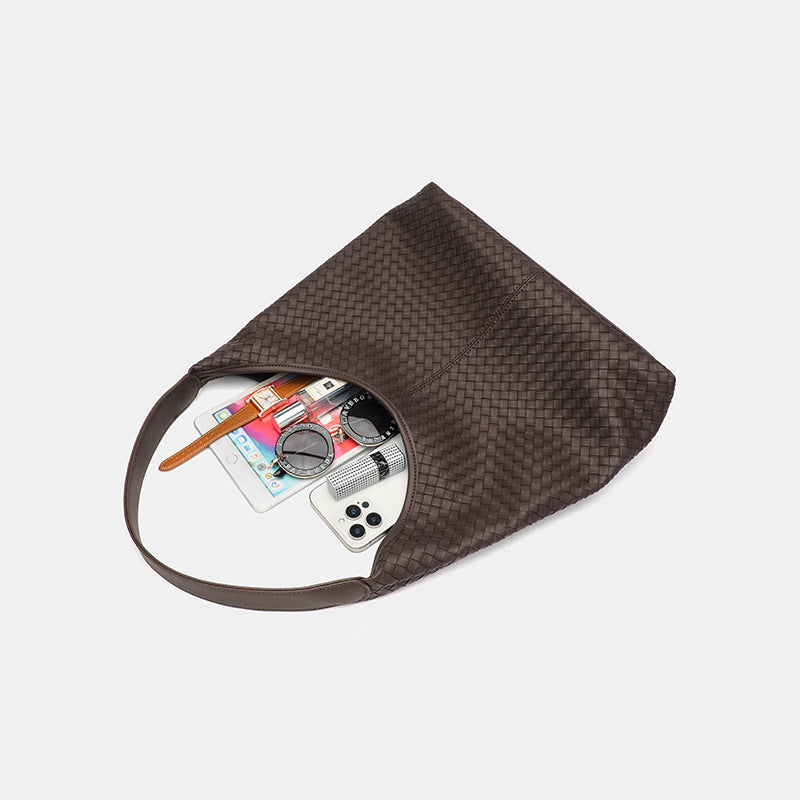 Retro Woven PU Leather Shoulder Bag