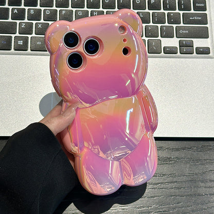 Color Plated Bear Phone Case for iPhone