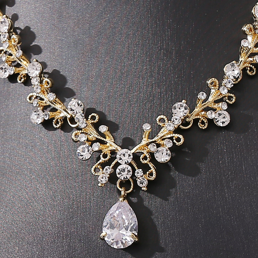 Bridal Zircon Necklace and Earrings Set