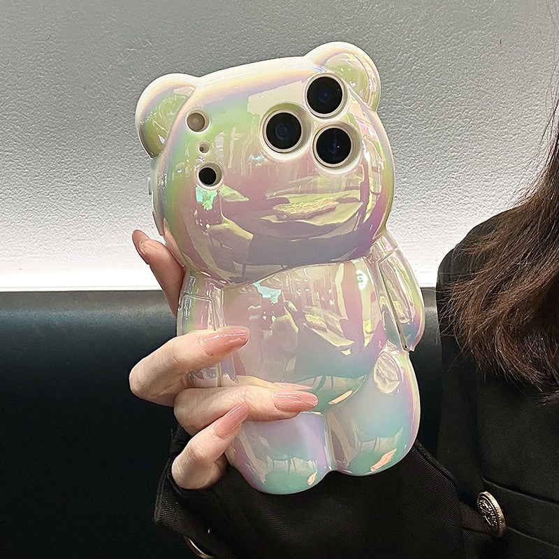 Color Plated Bear Phone Case for iPhone