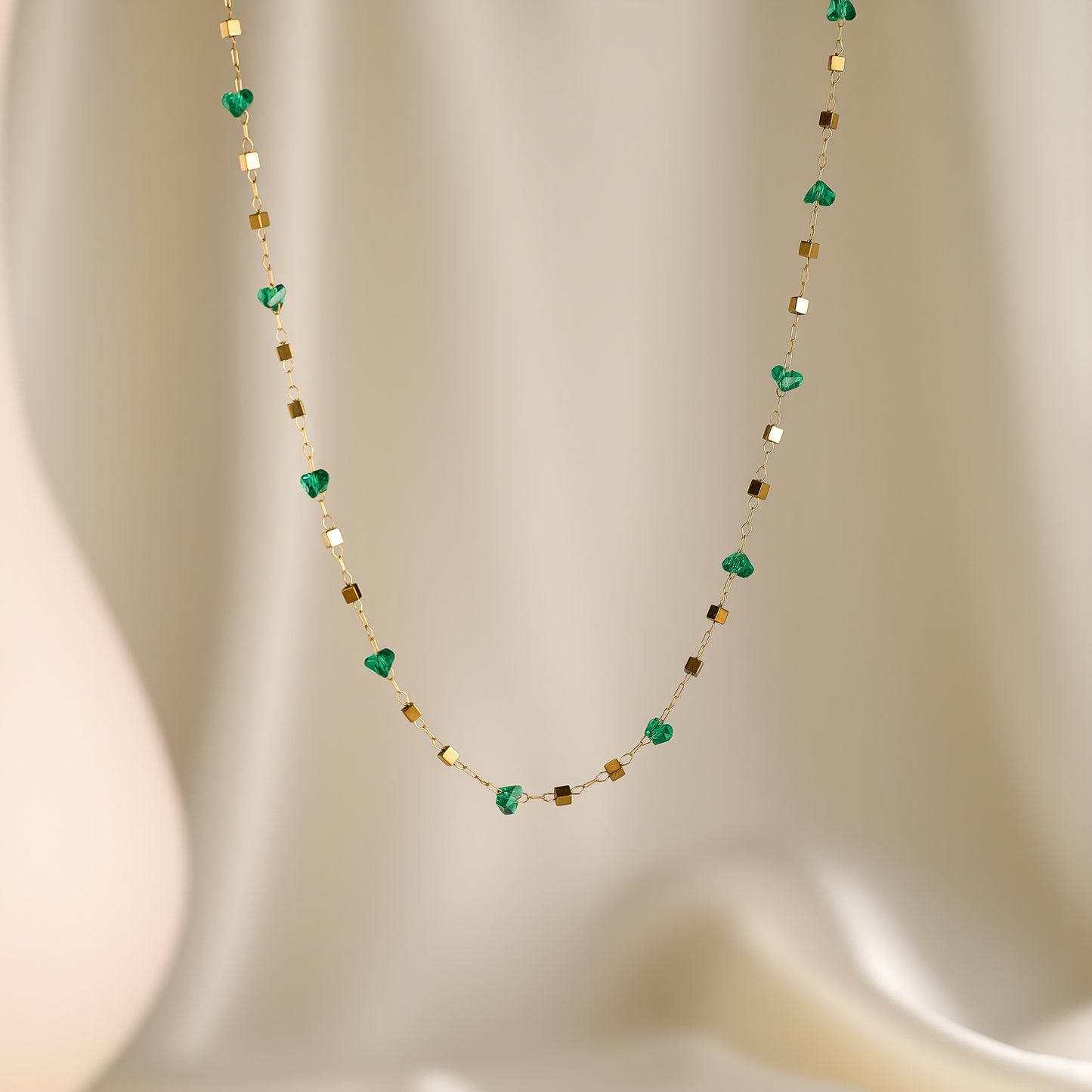 Geometric Titanium Steel Natural Stone Necklace