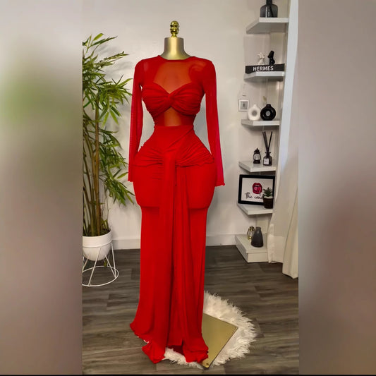 Elegant Long Sleeve Round Neck Bodycon Dress