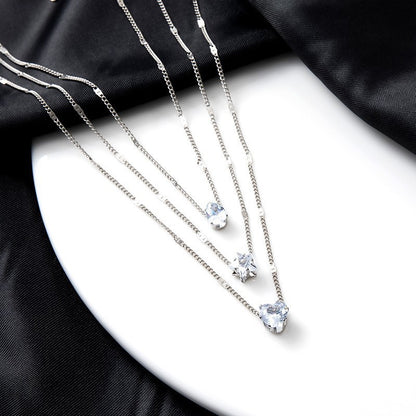 Layered Geometric Pendant Alloy Necklace