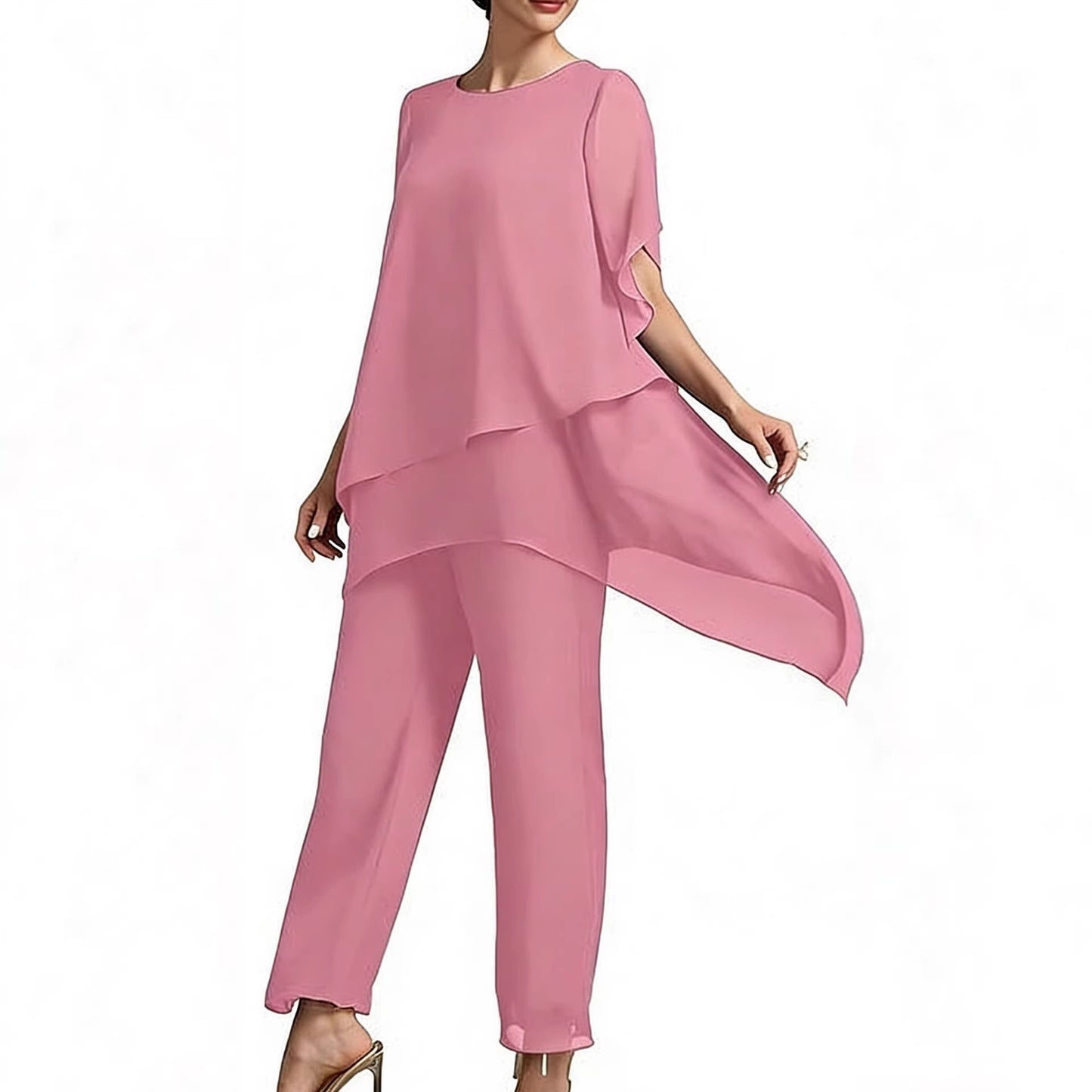 Elegant Chiffon Shirt and Pants Set