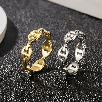 Titanium Steel Pig Nose Ring 18K Gold Plated Unisex Jewelry Drip Depot