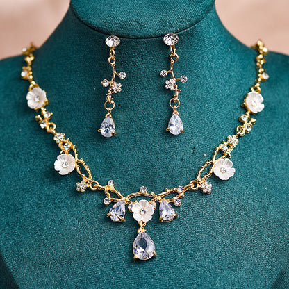 Bridal Zircon Necklace and Earrings