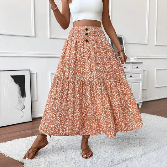Floral Patchwork A-Line Skirt