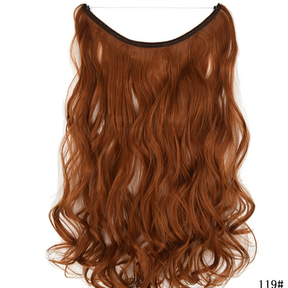 Seamless Fish Line Hair Extension Curly Synthetic Wig
