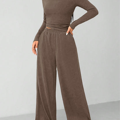 Wide-leg two-piece set