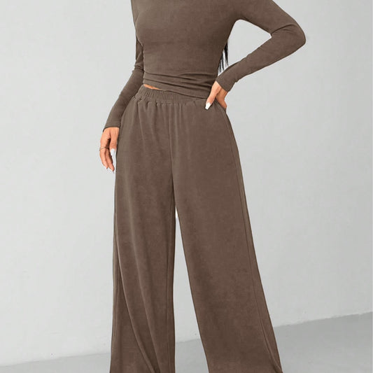 Wide-leg two-piece set