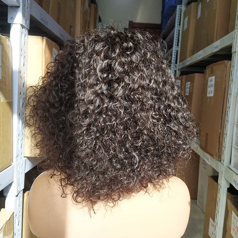 T Part Lace Bob Wig Human Hair Water Curly Drip Depot