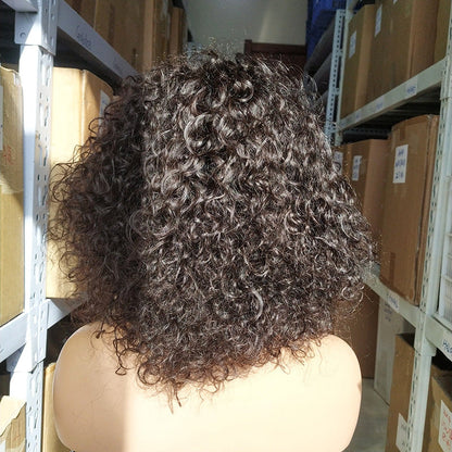 T Part Lace Bob Wig Human Hair Water Curly Drip Depot