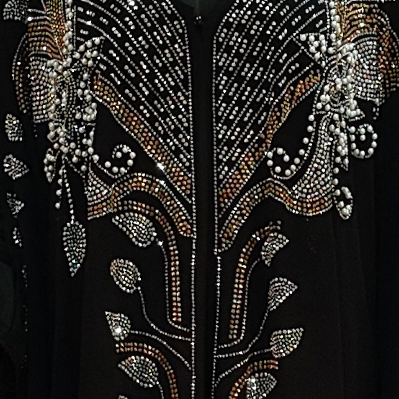 Plus-Size Chiffon Rhinestone Ethnic Dress