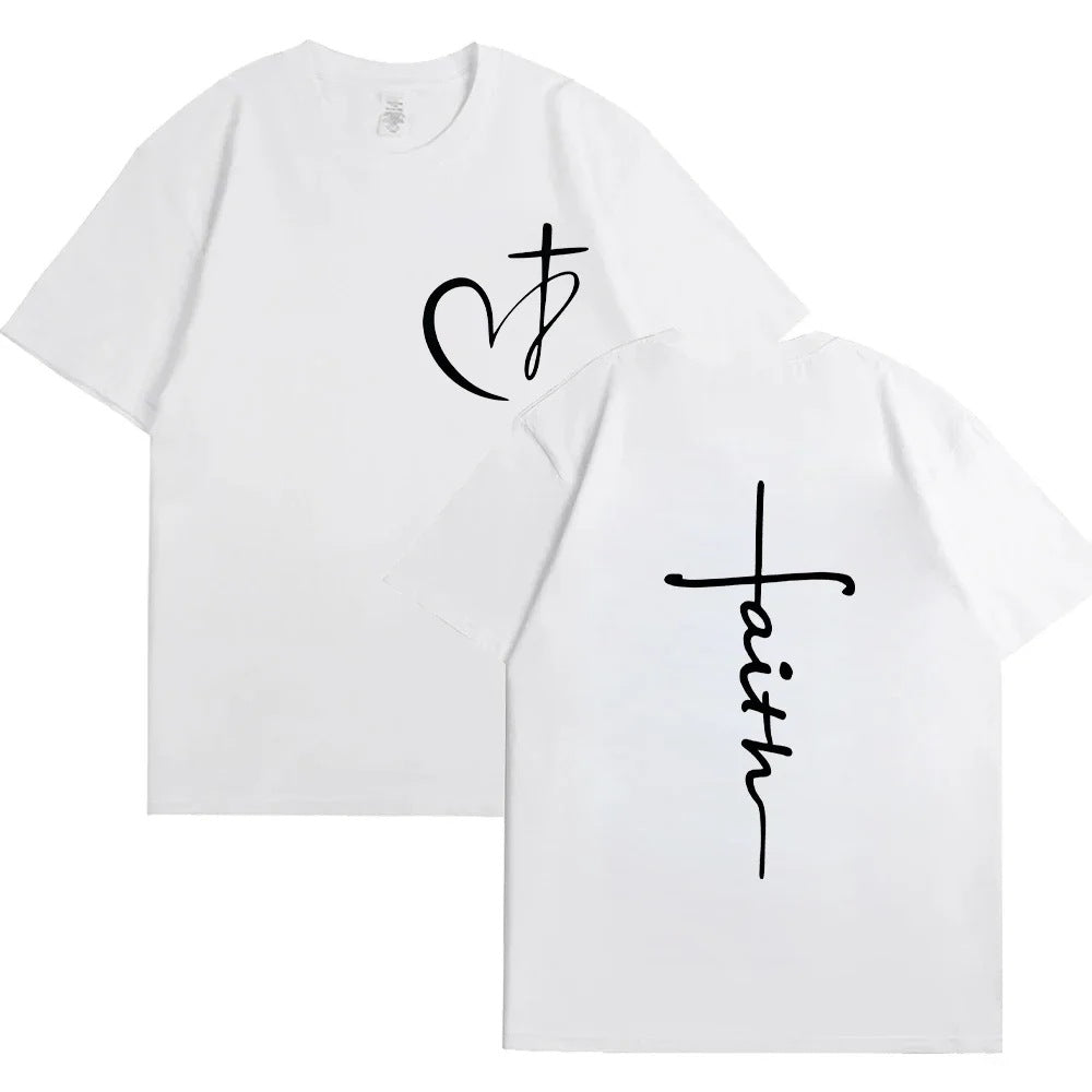 Womens Heart Print Cotton T-Shirt