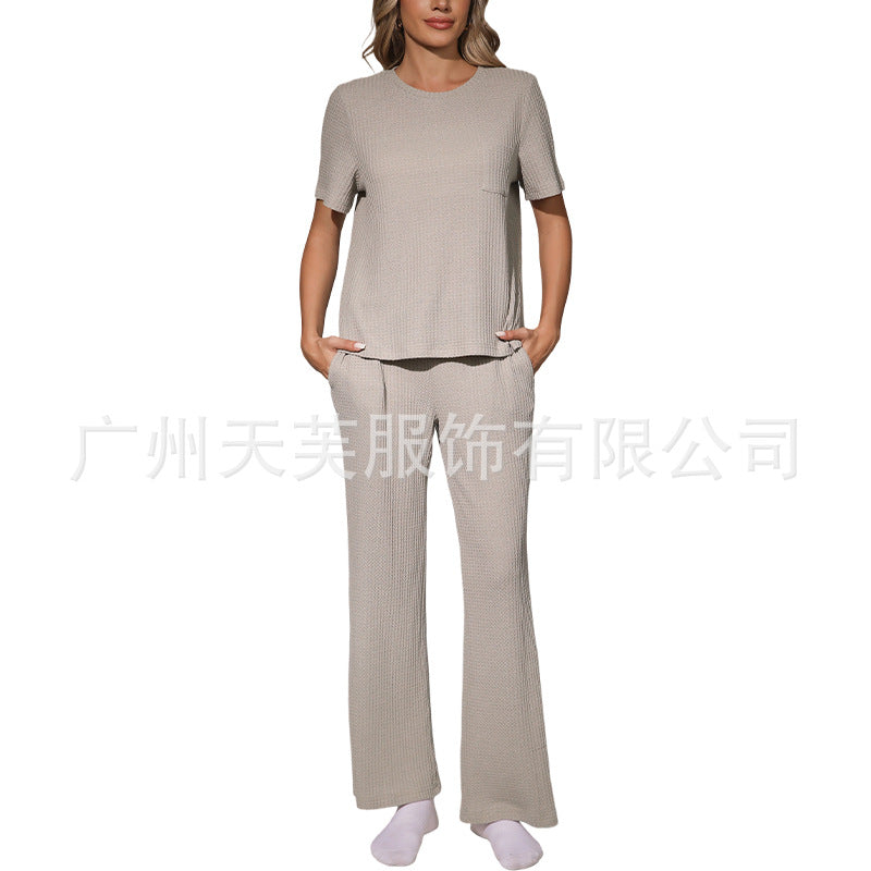 Textured Waffle Casual Set