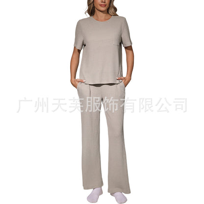 Textured Waffle Casual Set