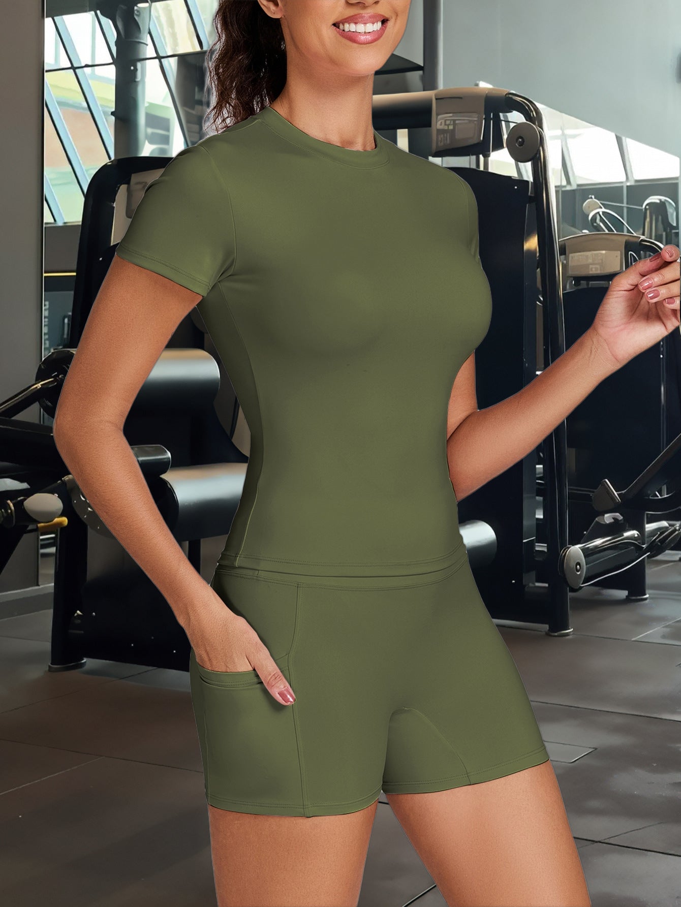 Yoga Sports Set with Pocket Shorts