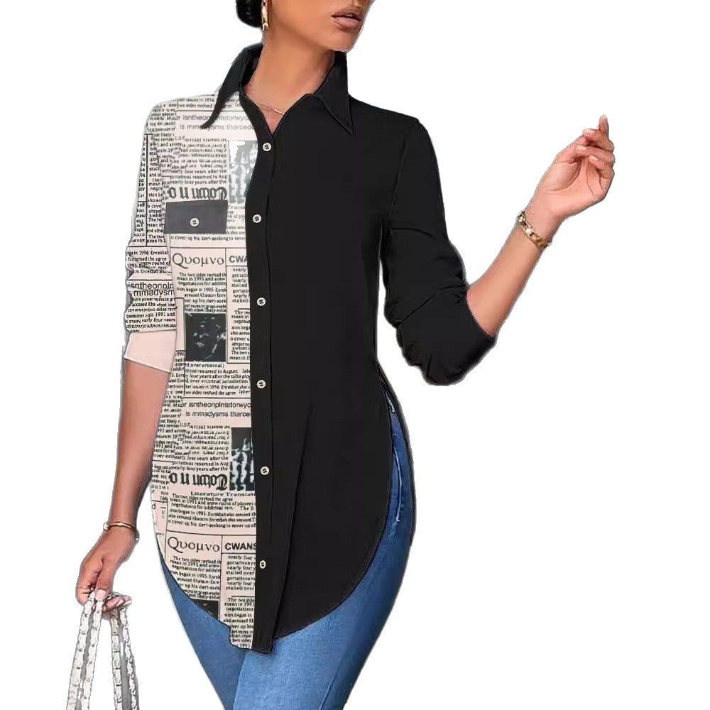 Womens Slim Fit Polo Collar Shirt