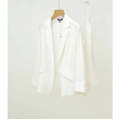 Elegant Linen Blend Blazer for Women