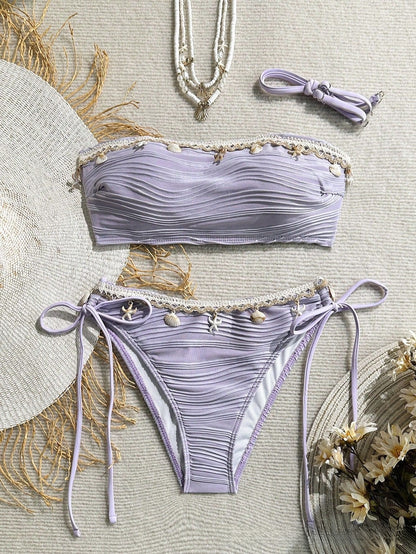 Strapless Shell Bikini Swimwear