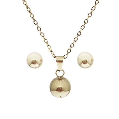 Titanium Steel Gold Plated Necklace and Earring Set