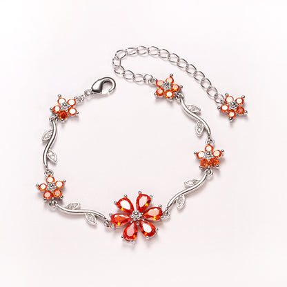 Floral Gold Plated Chain Bracelet